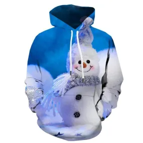 Snowman Sweatshirts men Christmas Hoody Anime Party Hoodie Print Lovely 3d Printed