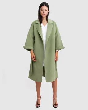 Stay Wild Oversized Wool Coat - Grass