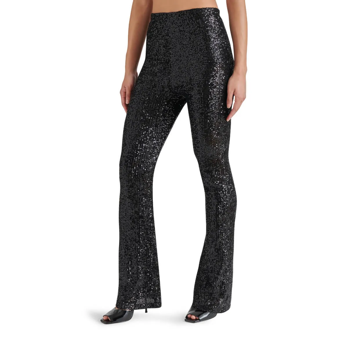 Steve Madden Citrine Stretch Sequin Flare Leg Legging Pants