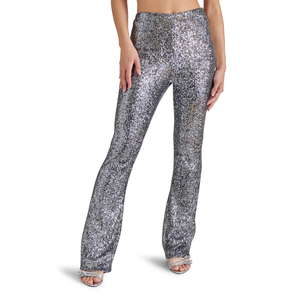 Steve Madden Citrine Stretch Sequin Flare Leg Legging Pants