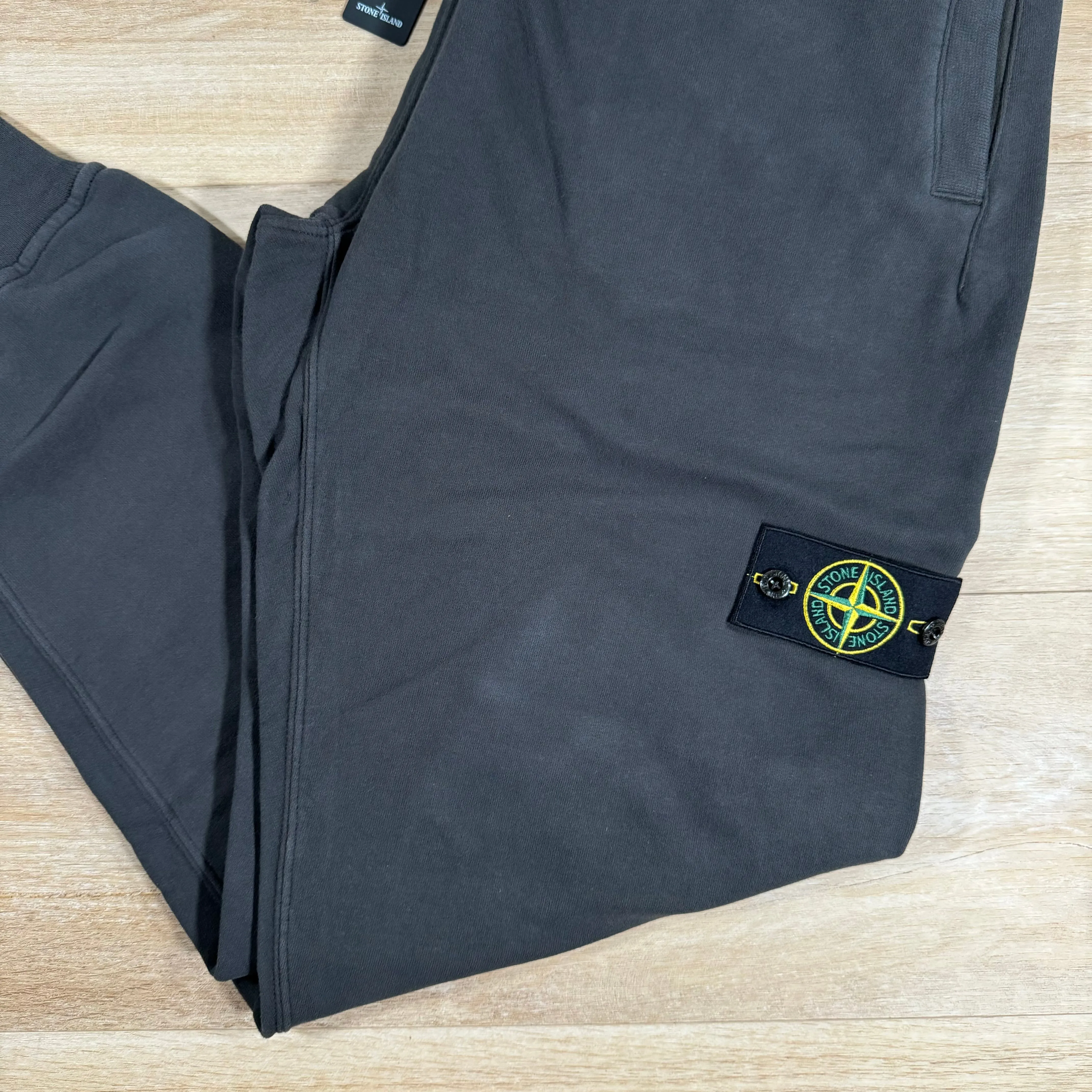 Stone Island Brushed Cotton Sweatpants in Lead Grey