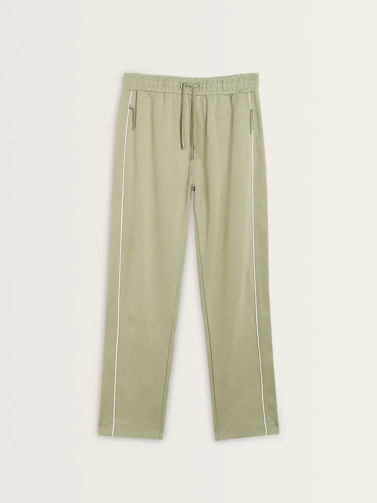 Studiofit Light Sage Relaxed Fit Cotton Blend Track Pants