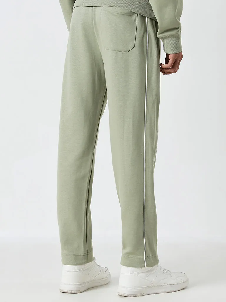 Studiofit Light Sage Relaxed Fit Cotton Blend Track Pants