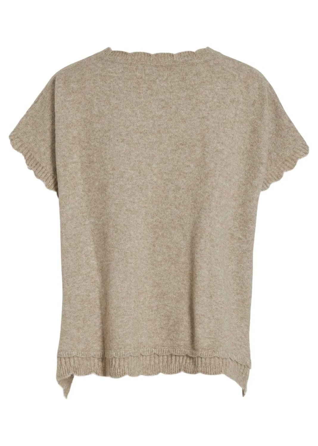 Suri Knit Poncho in Beige Melange