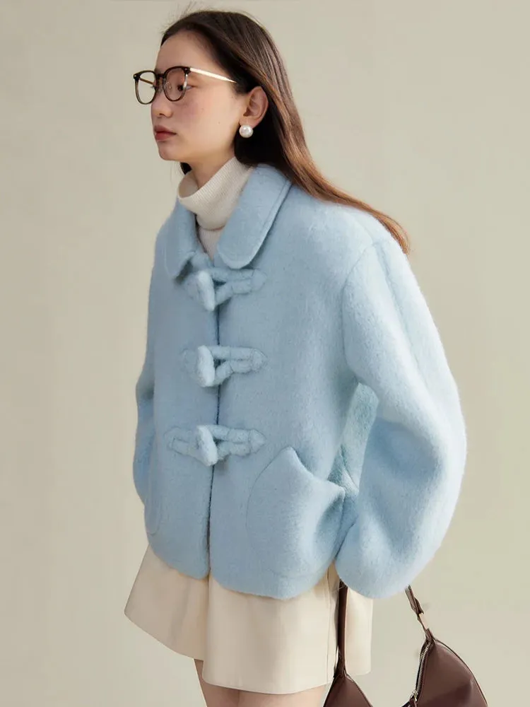 Sweet Pastel Blue Wool Coat