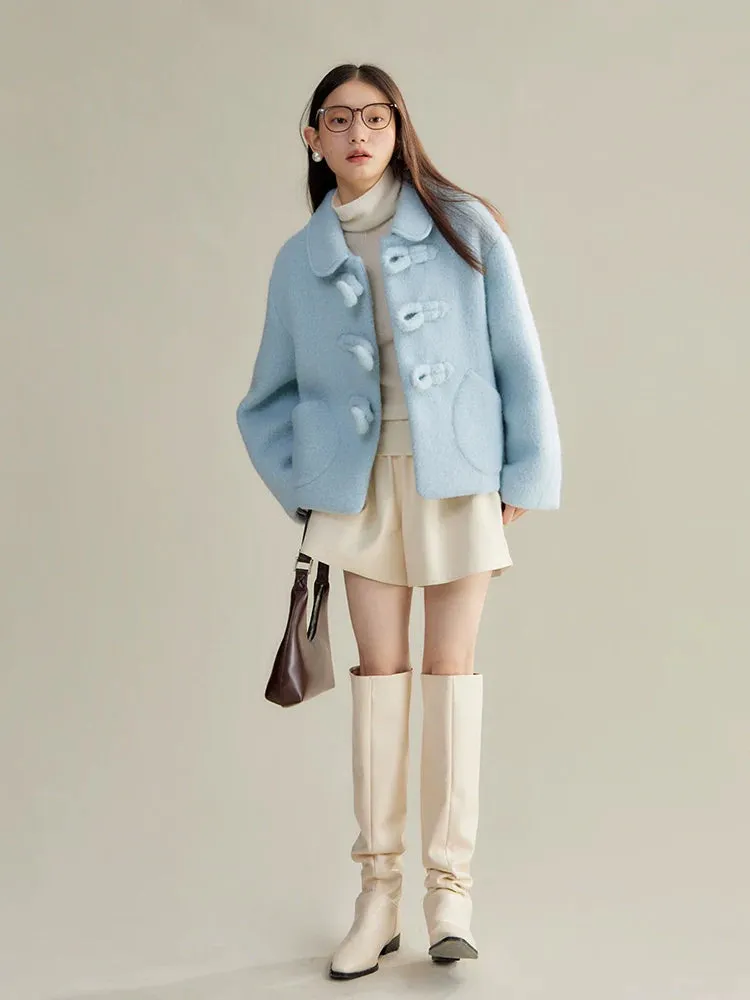 Sweet Pastel Blue Wool Coat