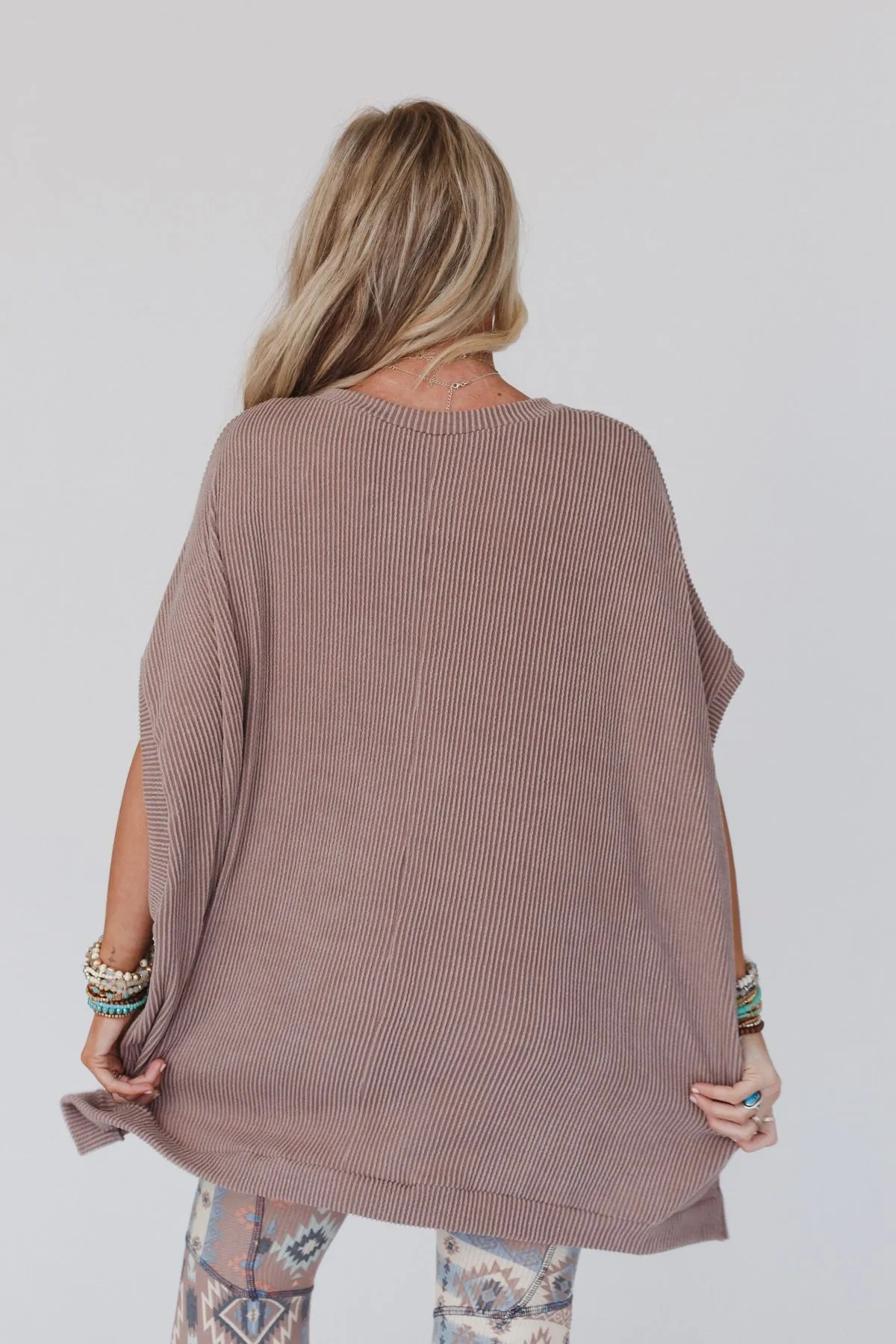 The Nest Moon Glow Texture Knit Top - Acorn