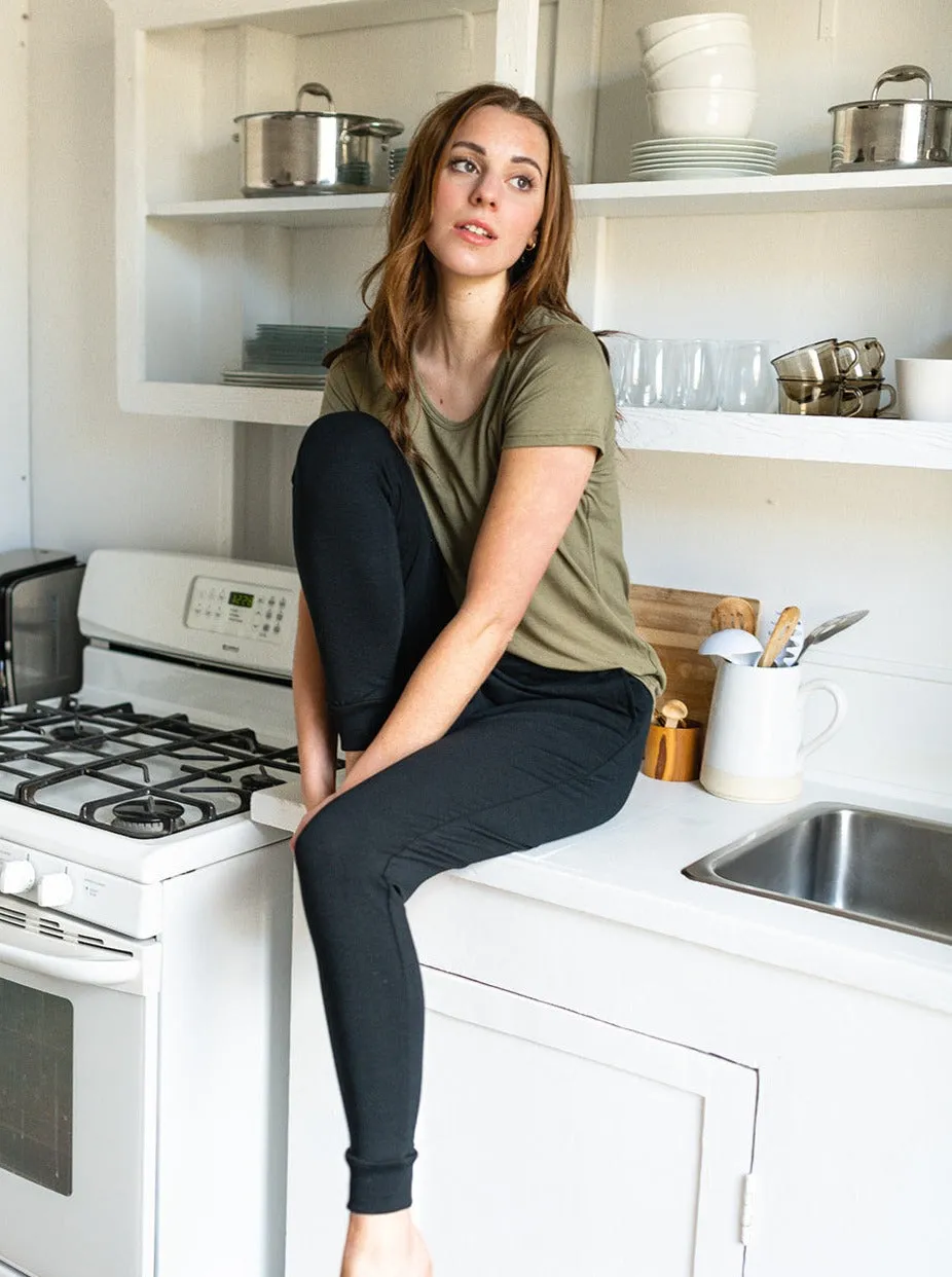 The Scoop Neck Perfect Tee in Olive