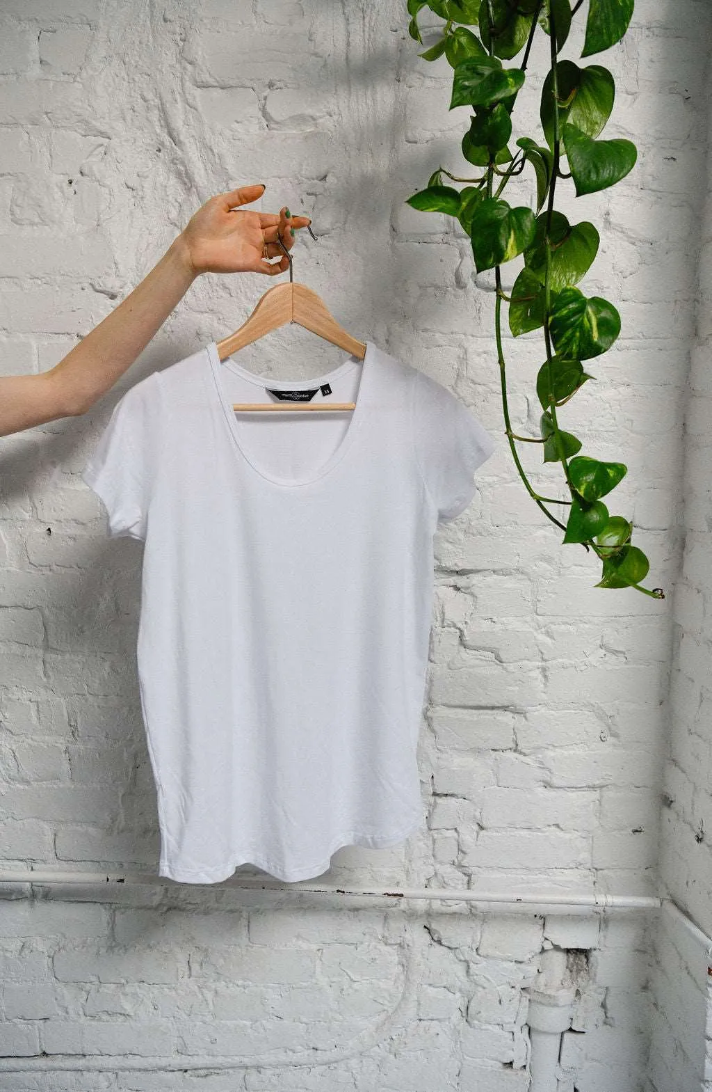 The Scoop Neck Perfect Tee in White