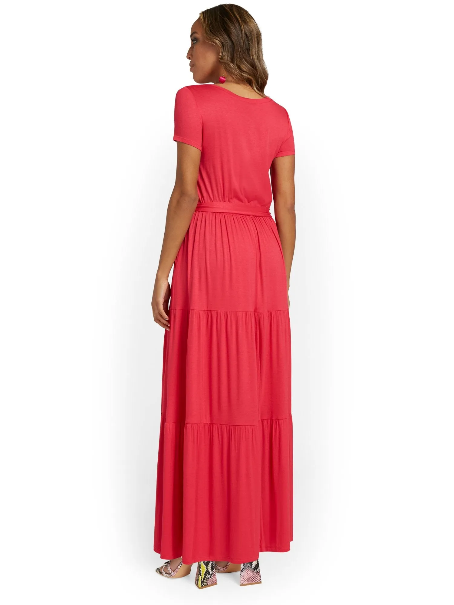 Tiered Tie-Waist Maxi Dress