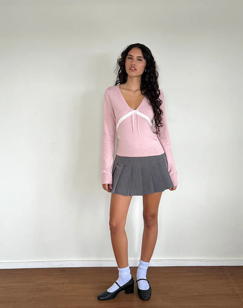 Tirzah Brushed Knit Top in Pink