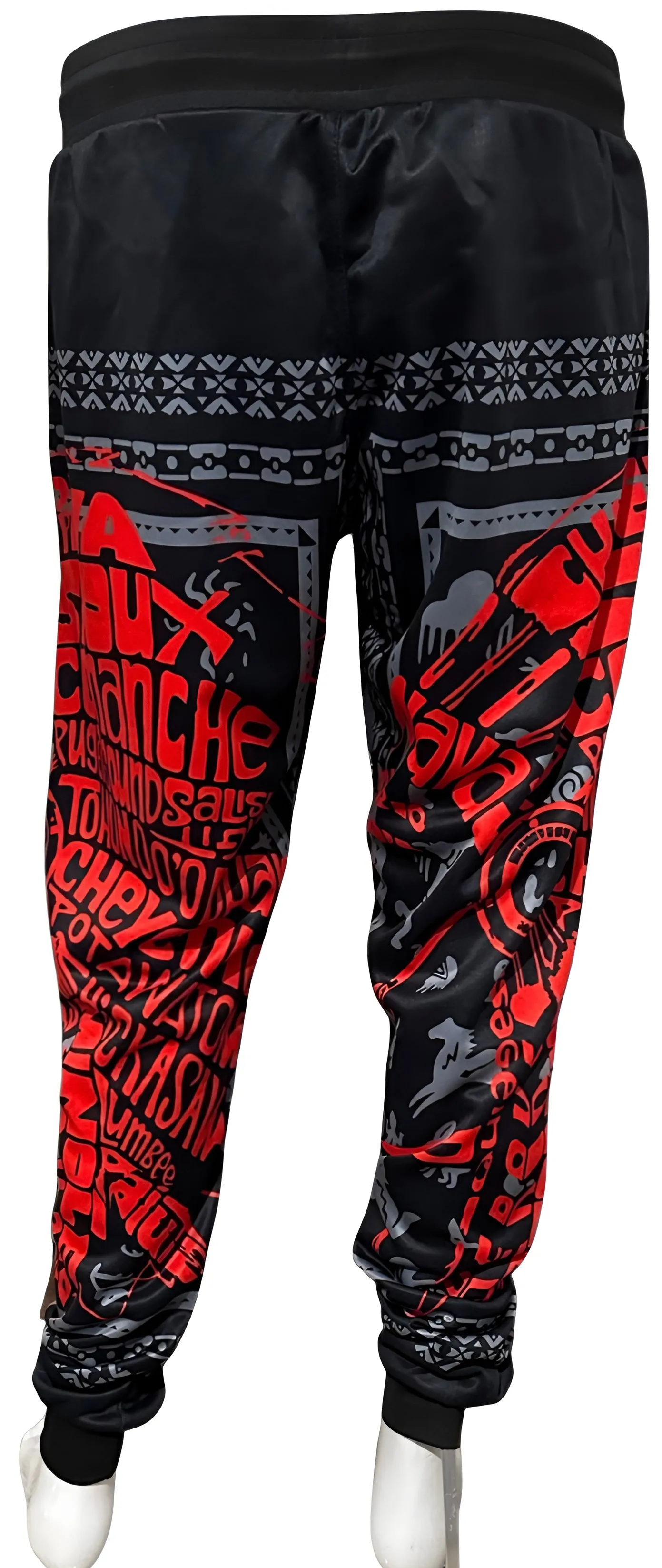 ^TRIBE VIBES^ (RED-GREY-BLACK) JOGGER SWEATPANTS