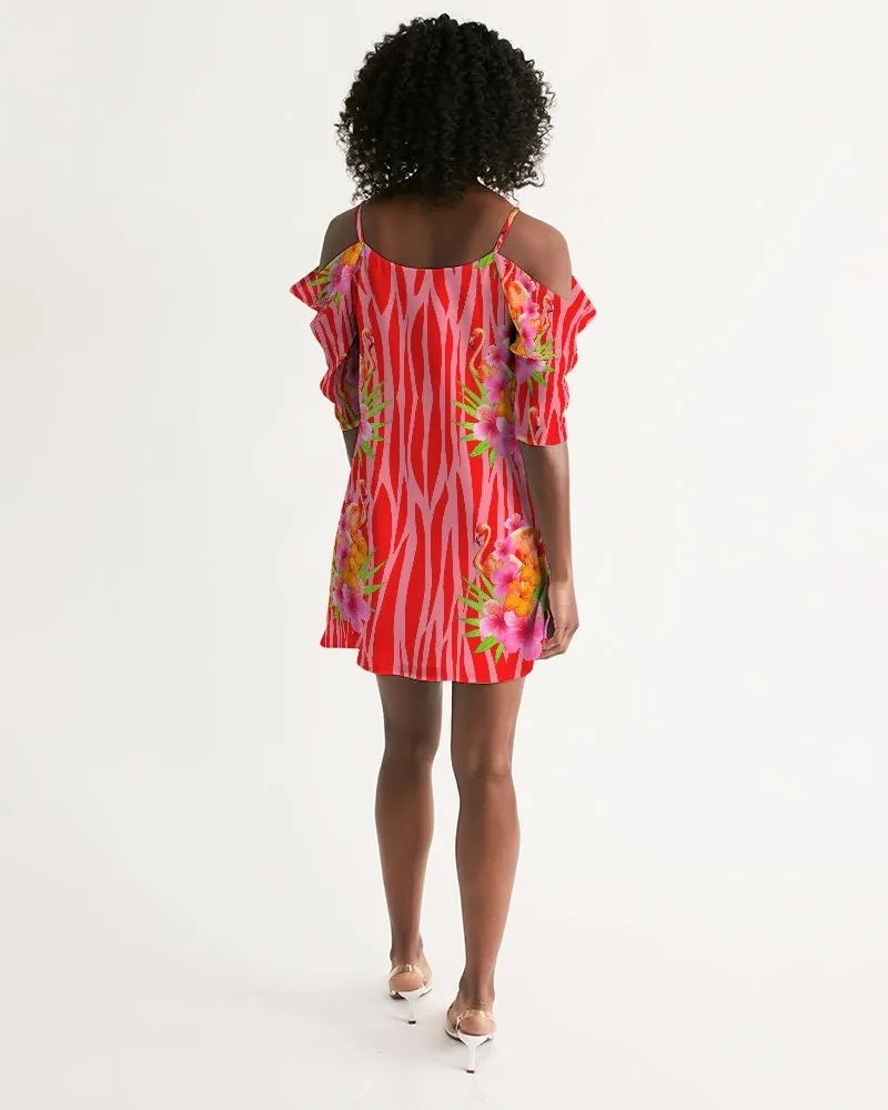 Tropique Flamingo Cold Shoulder Dress