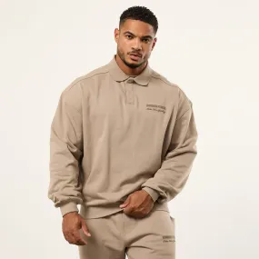 Vanquish Sand Signature Oversized Polo Sweatshirt