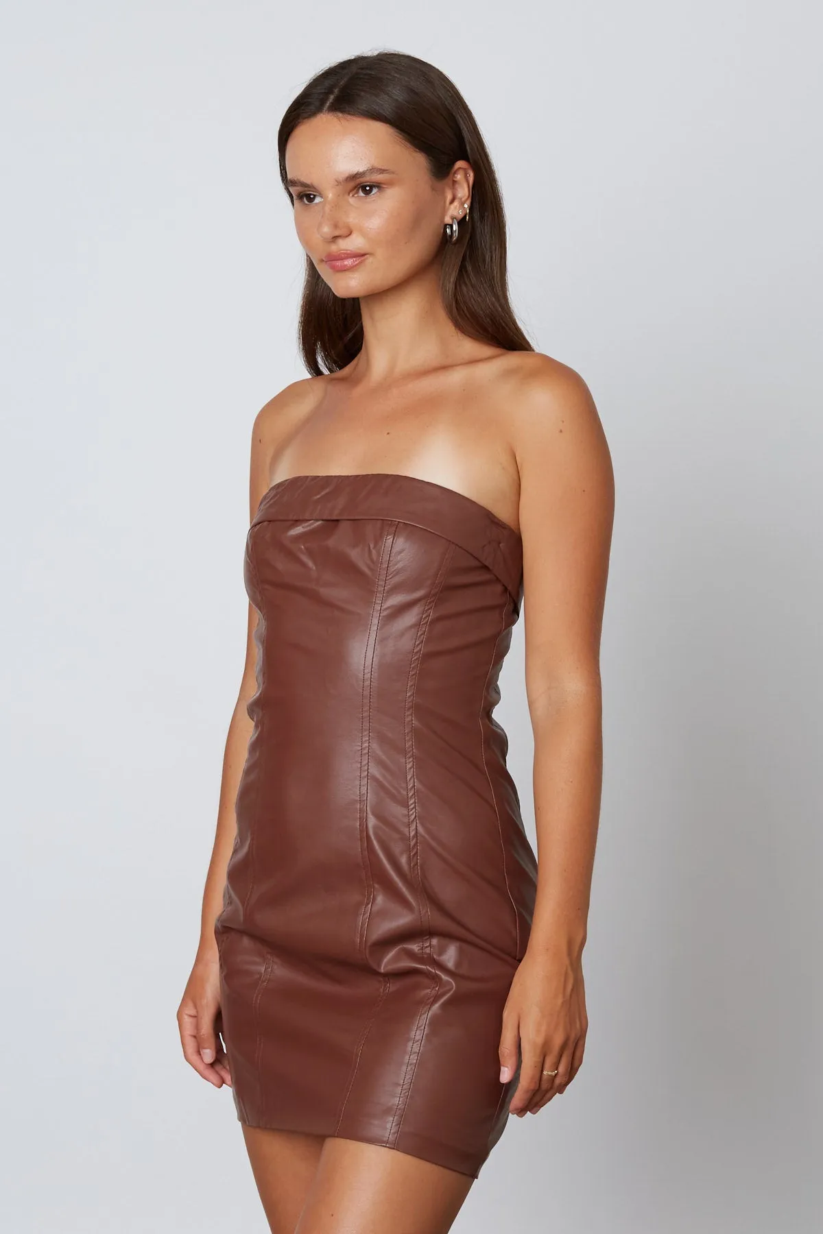 Vegan Leather Tube Dress