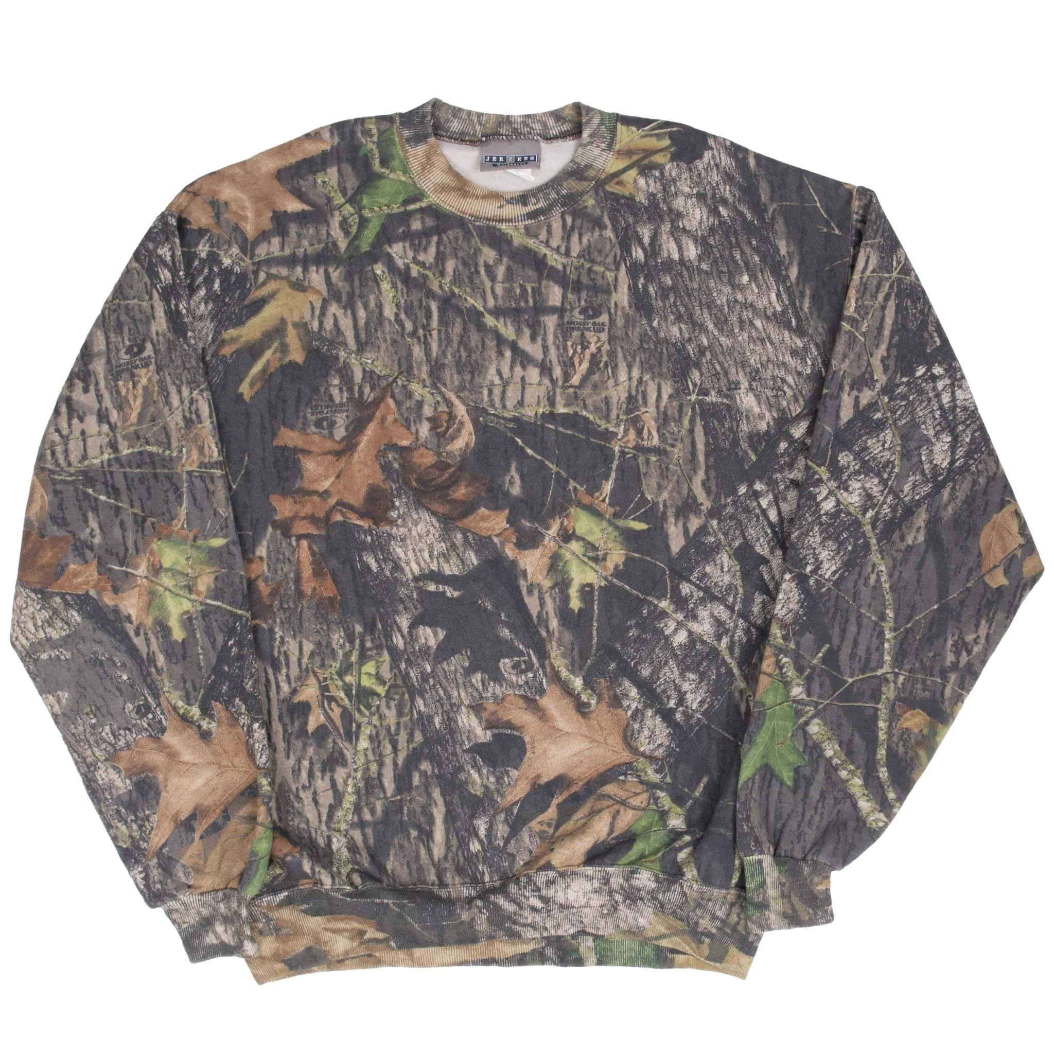 VINTAGE HUNTING MOSSY OAK BREAK UP CAMO SWEATSHIRT LARGE