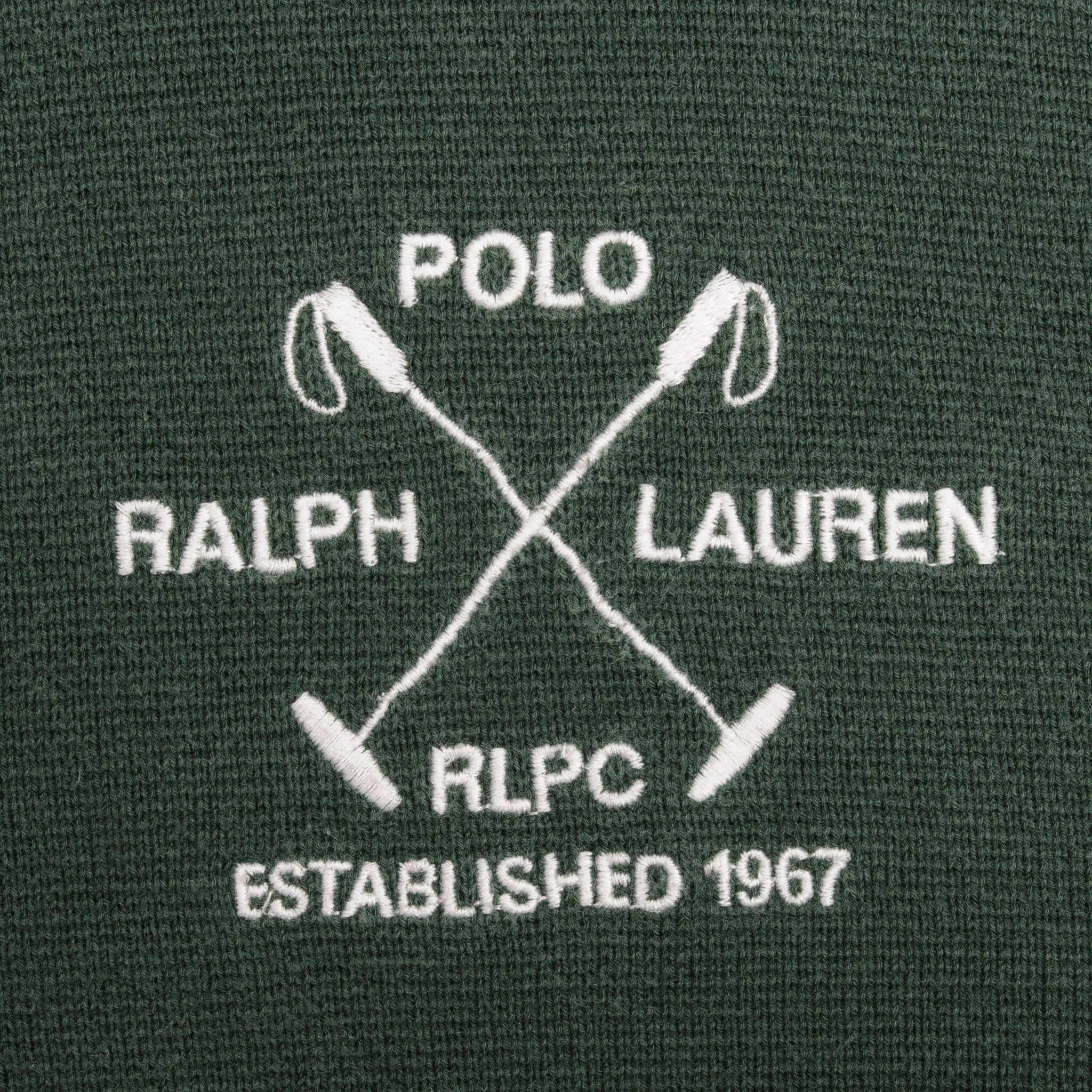 VINTAGE POLO RALPH LAUREN GREEN RLPC QUARTER 1/4 ZIP SWEATER 1990S SIZE LARGE