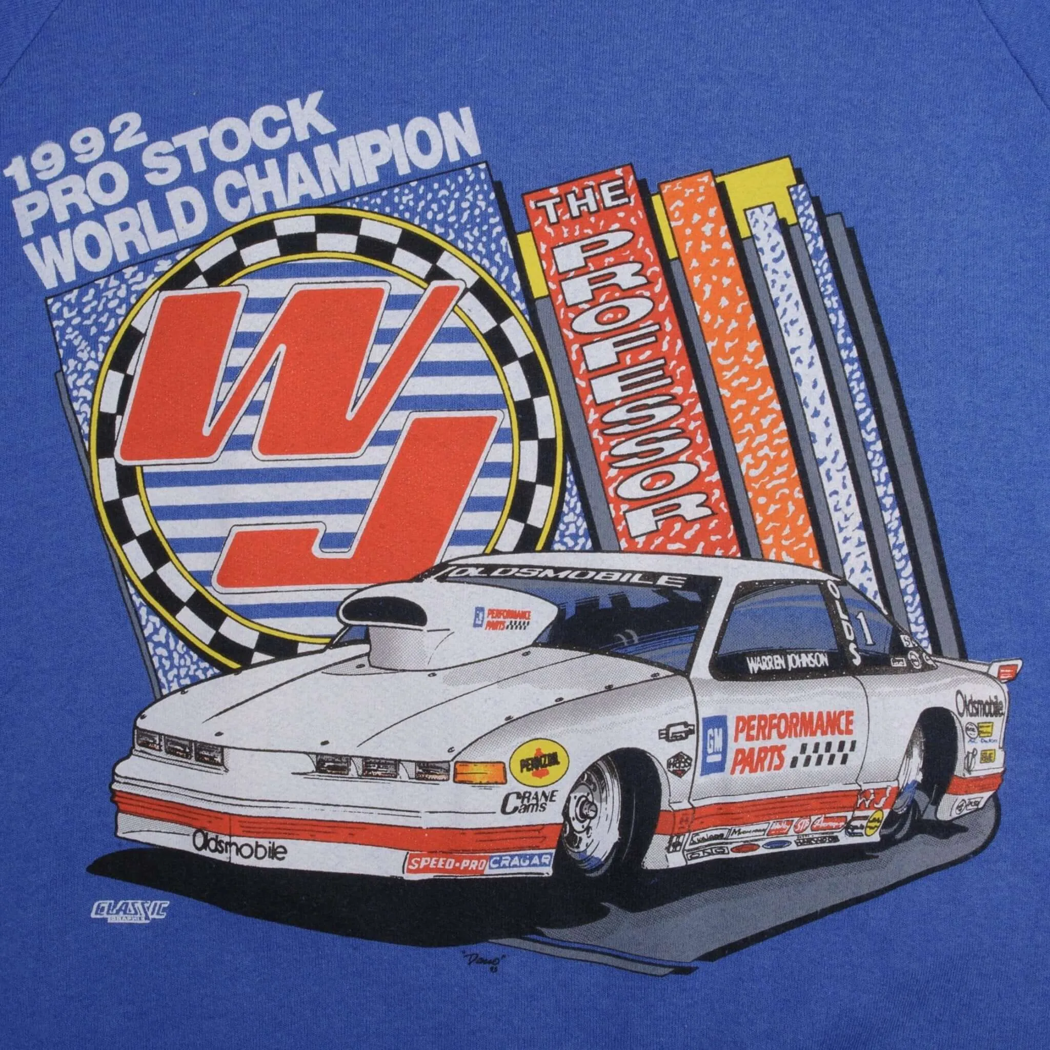 VINTAGE PRO STOCK RACING WARREN JOHNSON CHAMPION 1992 SWEATSHIRT LARGE MADE USA