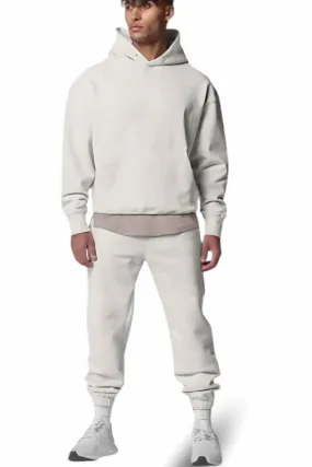 White Hoodie and Sweatpants for Men