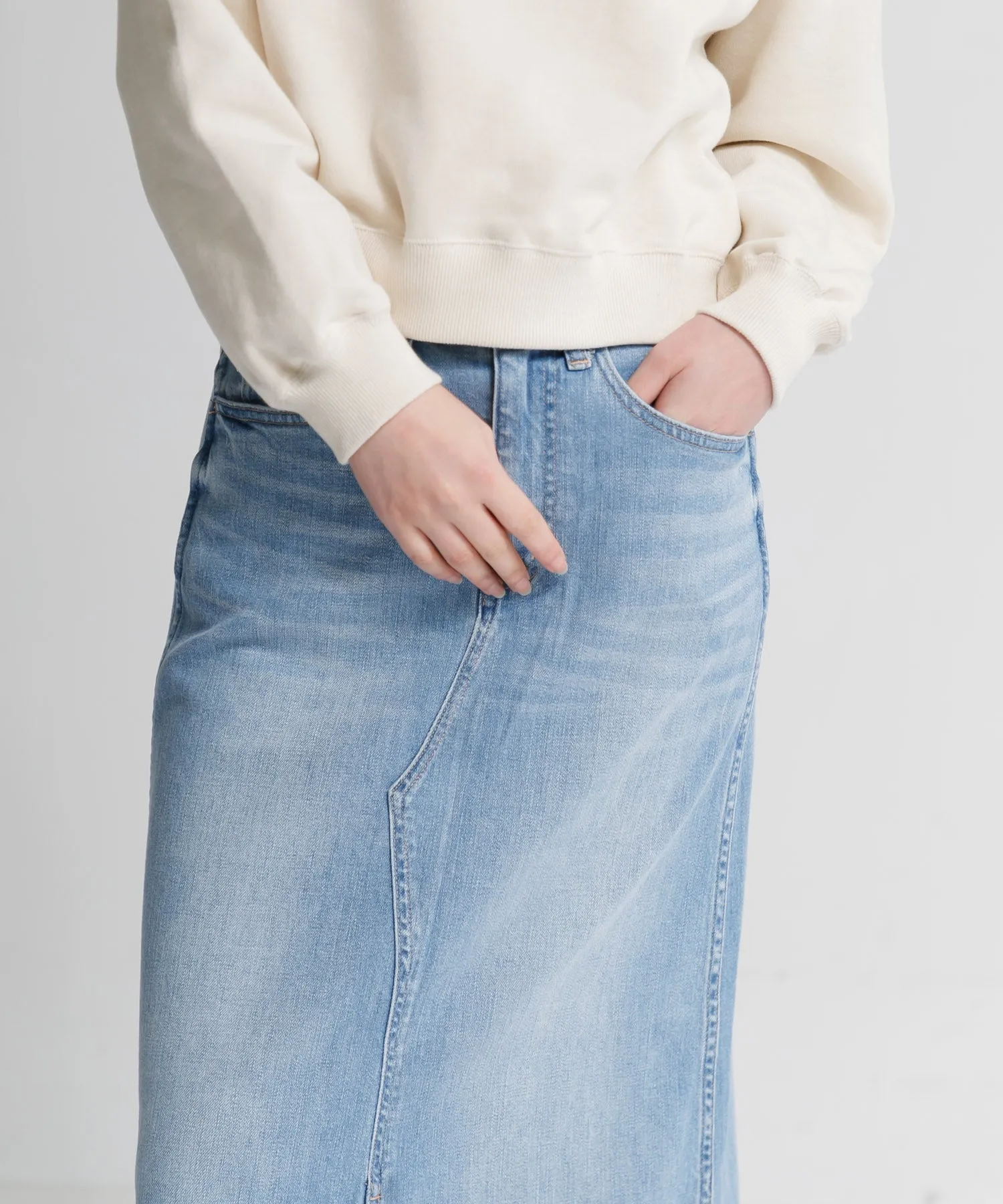 【WOMEN】Healthy denim Pear Maxi