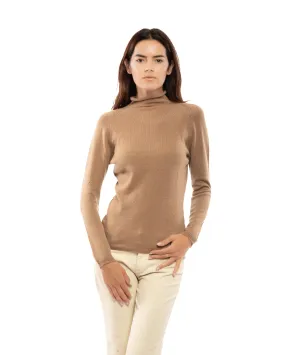 Women's Ultralight Cashmere Raglan Turtleneck Camel