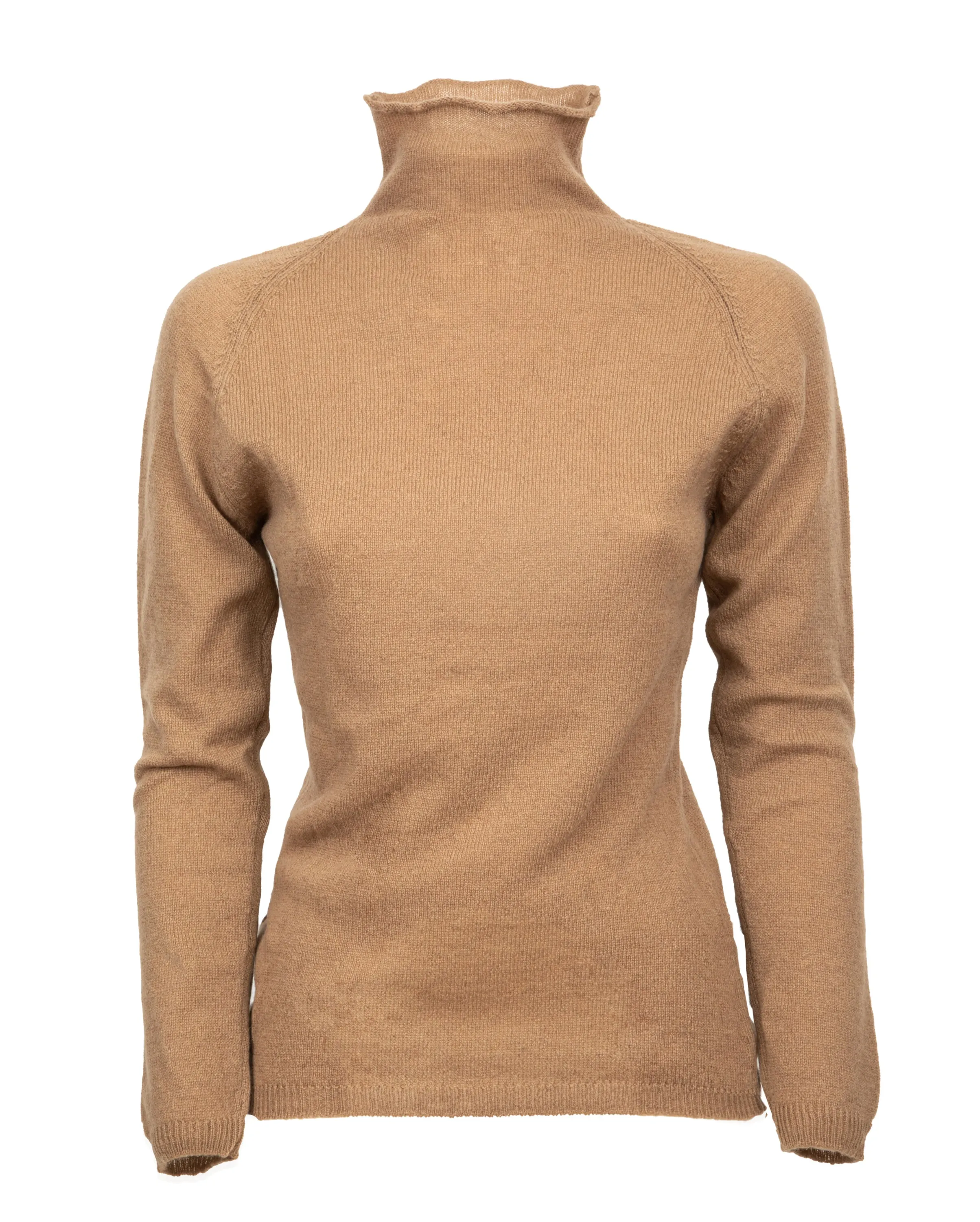 Women's Ultralight Cashmere Raglan Turtleneck Camel